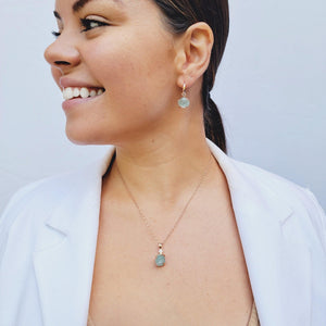 Raw Aquamarine Crystal Necklace Set - Uniquelan Jewelry