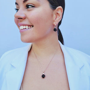 Raw Garnet Drop Earrings - Uniquelan Jewelry