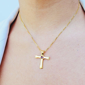 Real Garnet Cross Necklace - Uniquelan Jewelry