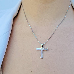 Real Opal Cross Necklace - Uniquelan Jewelry