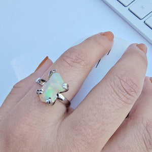 Raw Opal Adjustable Ring - Uniquelan Jewelry