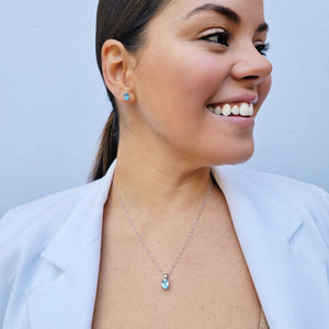 Authentic Oval Topaz Heart Earrings - Uniquelan Jewelry