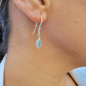 Real Marquise Topaz Drop Earrings - Uniquelan Jewelry