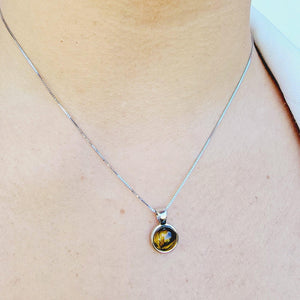 Real Tiger Eye Bezel Necklace - Uniquelan Jewelry
