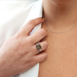 Raw Smoky Quartz Crystal Ring - Uniquelan Jewelry