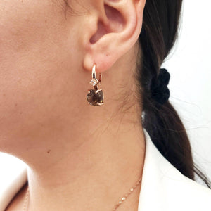 Raw Smoky Quartz Drop Earrings - Uniquelan Jewelry