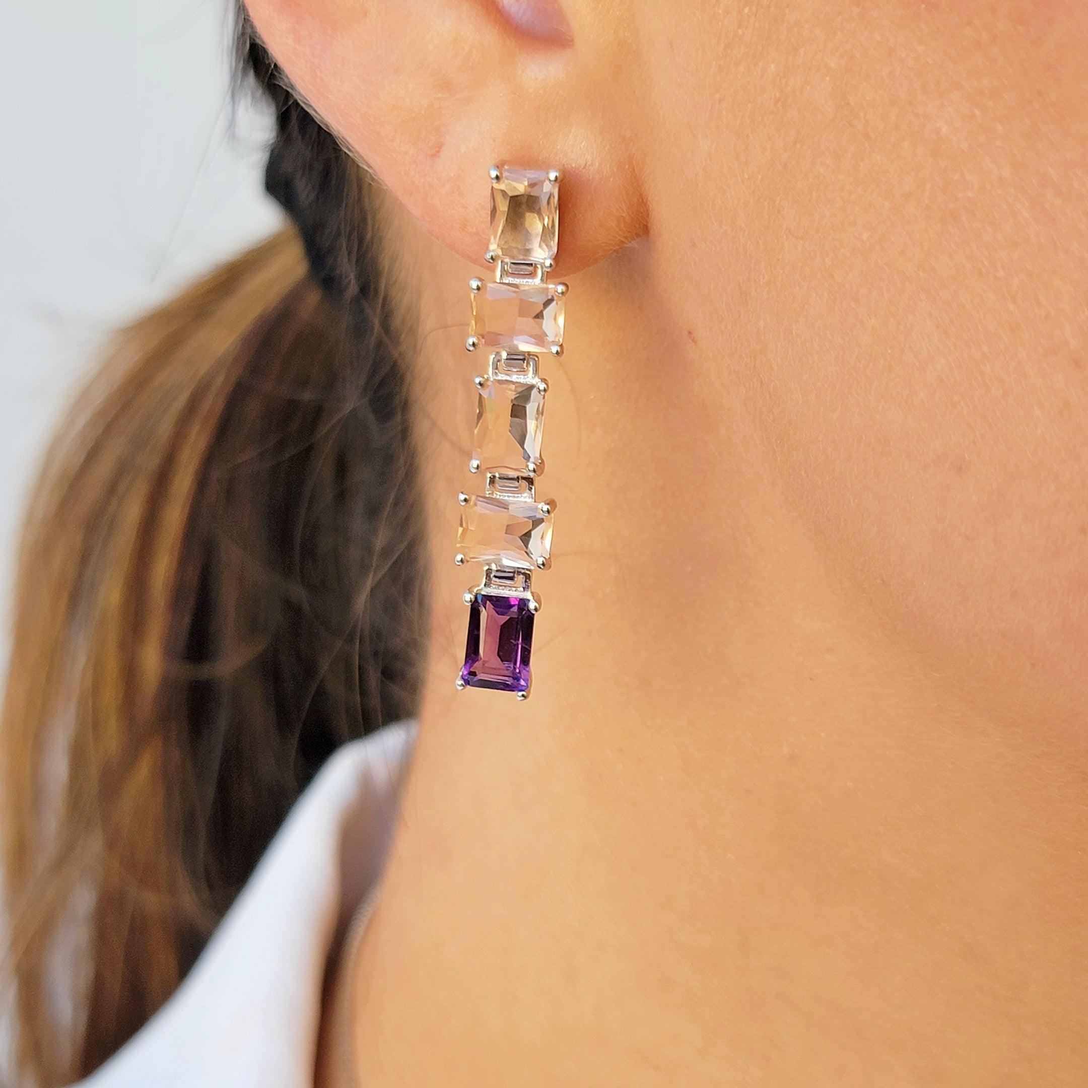 Amethyst Signature Drop Earrings