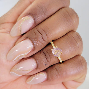 Ametrine Crystal Tiny Ring - Uniquelan Jewelry