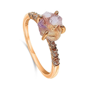 Ametrine Crystal Tiny Ring - Uniquelan Jewelry