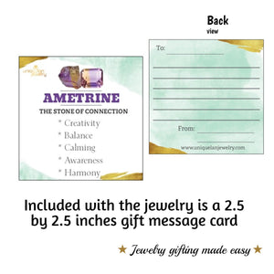 Ametrine Heart Stud Earrings - Uniquelan Jewelry