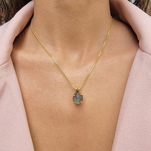 Authentic Raw Labradorite Necklace - Uniquelan Jewelry