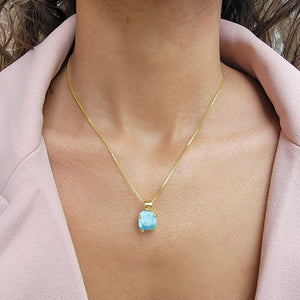 Authentic Raw Larimar Necklace - Uniquelan Jewelry