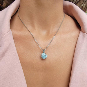 Authentic Raw Larimar Necklace - Uniquelan Jewelry