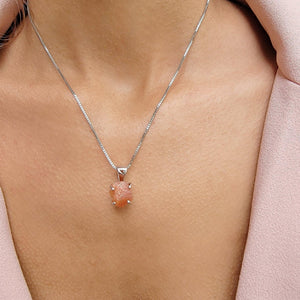 Authentic Raw Sunstone Necklace - Uniquelan Jewelry