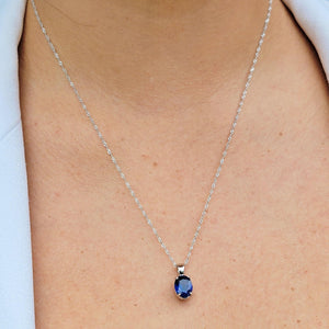 Blue Sapphire Heart Necklace - Uniquelan Jewelry