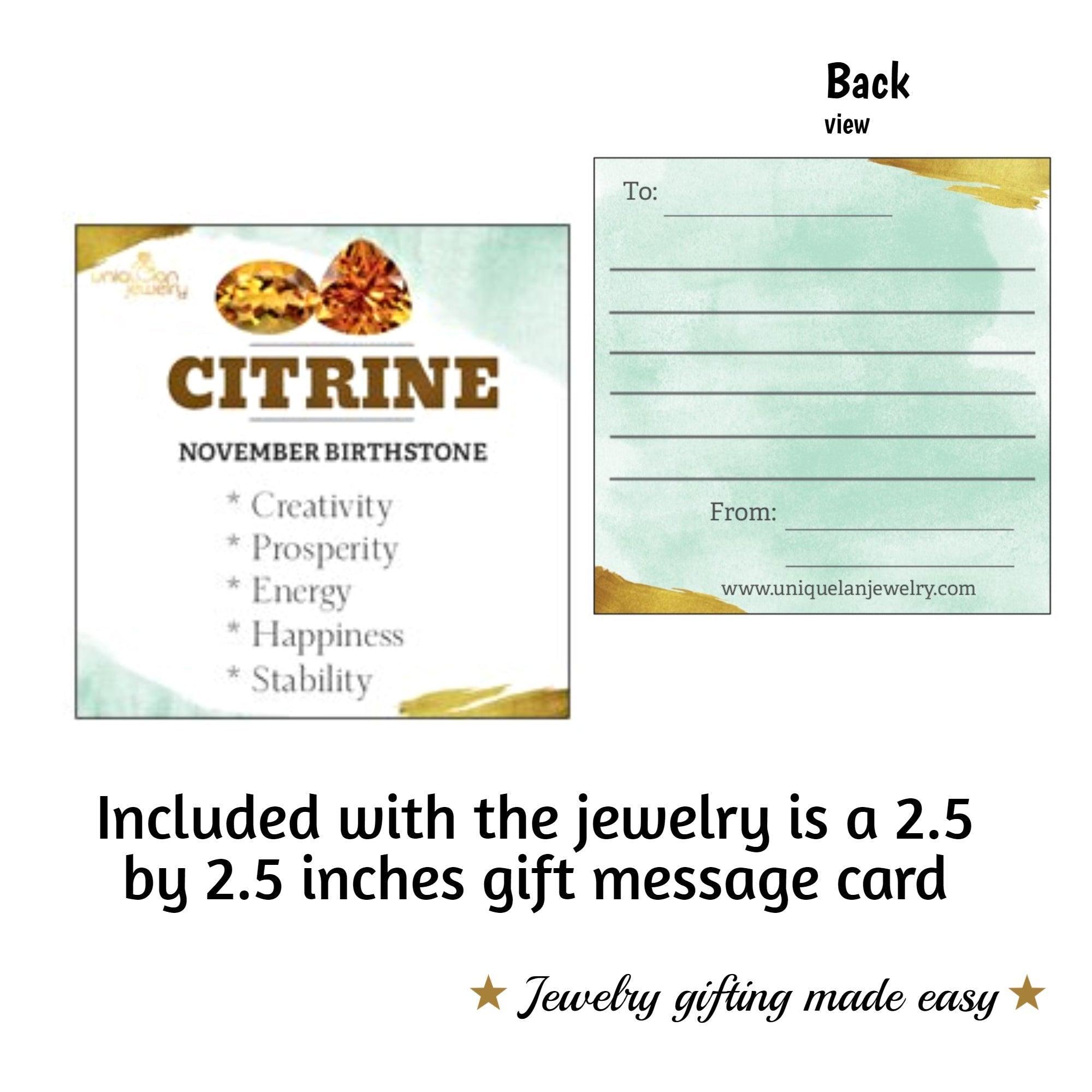 Genuine Citrine Heart Necklace - Uniquelan Jewelry