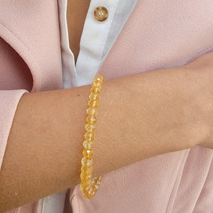 Genuine Citrine Heart Strand Bracelet - Uniquelan Jewelry