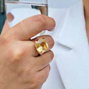 Genuine Citrine Infinity Ring - Uniquelan Jewelry