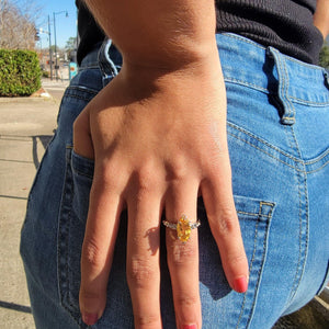 Genuine Citrine Marquise Ring - Uniquelan Jewelry