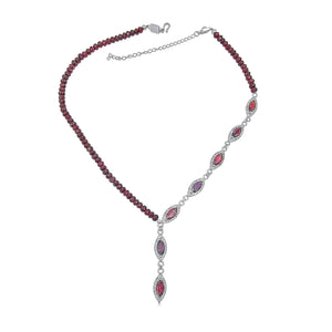 Genuine Garnet Lariat Necklace - Uniquelan Jewelry