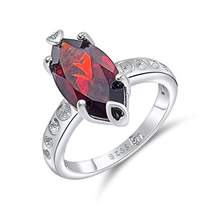 Genuine Garnet Marquise Ring - Uniquelan Jewelry