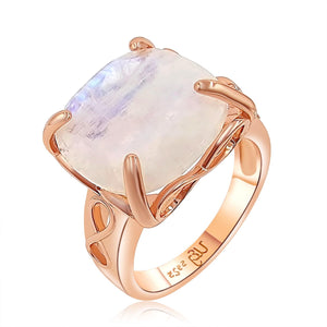 Genuine Moonstone Infinity Ring - Uniquelan Jewelry