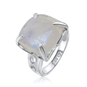 Genuine Moonstone Infinity Ring - Uniquelan Jewelry