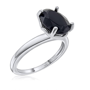 Genuine Onyx Heart Ring - Uniquelan Jewelry