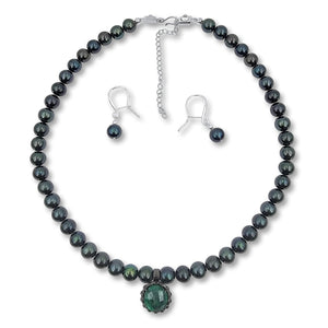 Genuine Pearl Emerald Jewelry Set - Uniquelan Jewelry