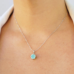 Genuine Raw Amazonite Necklace - Uniquelan Jewelry