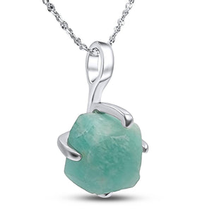 Genuine Raw Amazonite Necklace - Uniquelan Jewelry