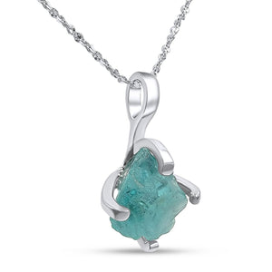 Genuine Raw Apatite Necklace - Uniquelan Jewelry