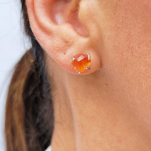 Genuine Raw Carnelian Earrings - Uniquelan Jewelry