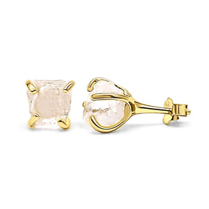 Raw Clear Quartz Stud Earrings - Uniquelan Jewelry