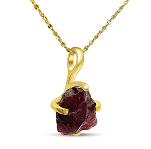 Genuine Raw Garnet Necklace - Uniquelan Jewelry