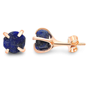 Genuine Raw lapis Lazuli Stud Earrings - Uniquelan Jewelry