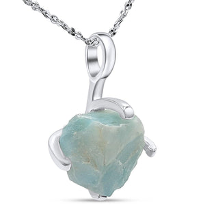 Genuine Raw Larimar Necklace - Uniquelan Jewelry