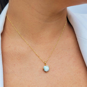 Genuine Raw Larimar Necklace - Uniquelan Jewelry