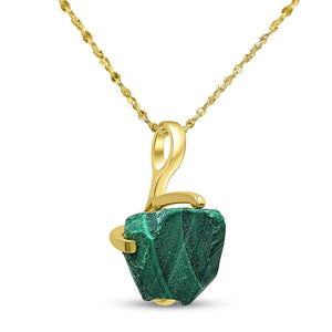 Genuine Raw Malachite Necklace - Uniquelan Jewelry
