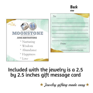 Genuine Raw Moonstone Stud Earrings - Uniquelan Jewelry