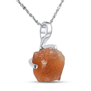 Genuine Raw Sunstone Necklace - Uniquelan Jewelry