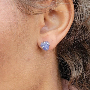 Genuine Raw Tanzanite Stud Earrings - Uniquelan Jewelry