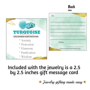 Genuine Raw Turquoise Stud Earrings - Uniquelan Jewelry
