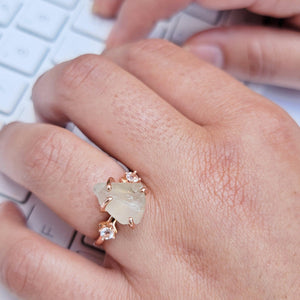 Green Amethyst Bracelet Ring Set - Uniquelan Jewelry
