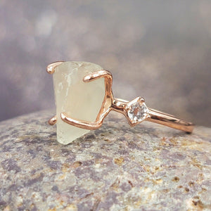 Green Amethyst Crystal Ring - Uniquelan Jewelry