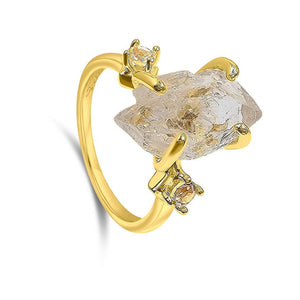 Herkimer Diamond Crystal Ring - Uniquelan Jewelry