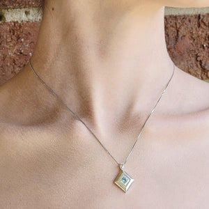 Natural Aquamarine Pendant Necklace - Uniquelan Jewelry