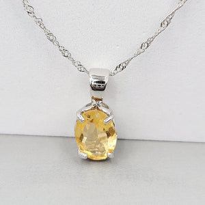 Natural Citrine Heart Encrypt Necklace - Uniquelan Jewelry