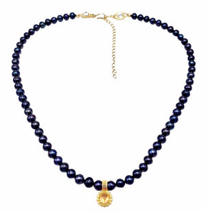 Natural citrine pearl strand necklace - Uniquelan Jewelry