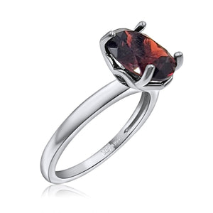Natural Garnet Heart Ring - Uniquelan Jewelry